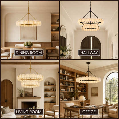 Moira Alabaster Custom Round Chandelier 48"D