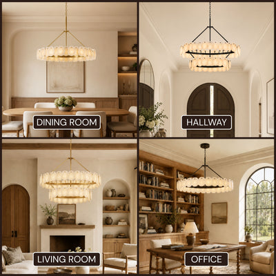 Moira Alabaster Custom Round Chandelier 48"D