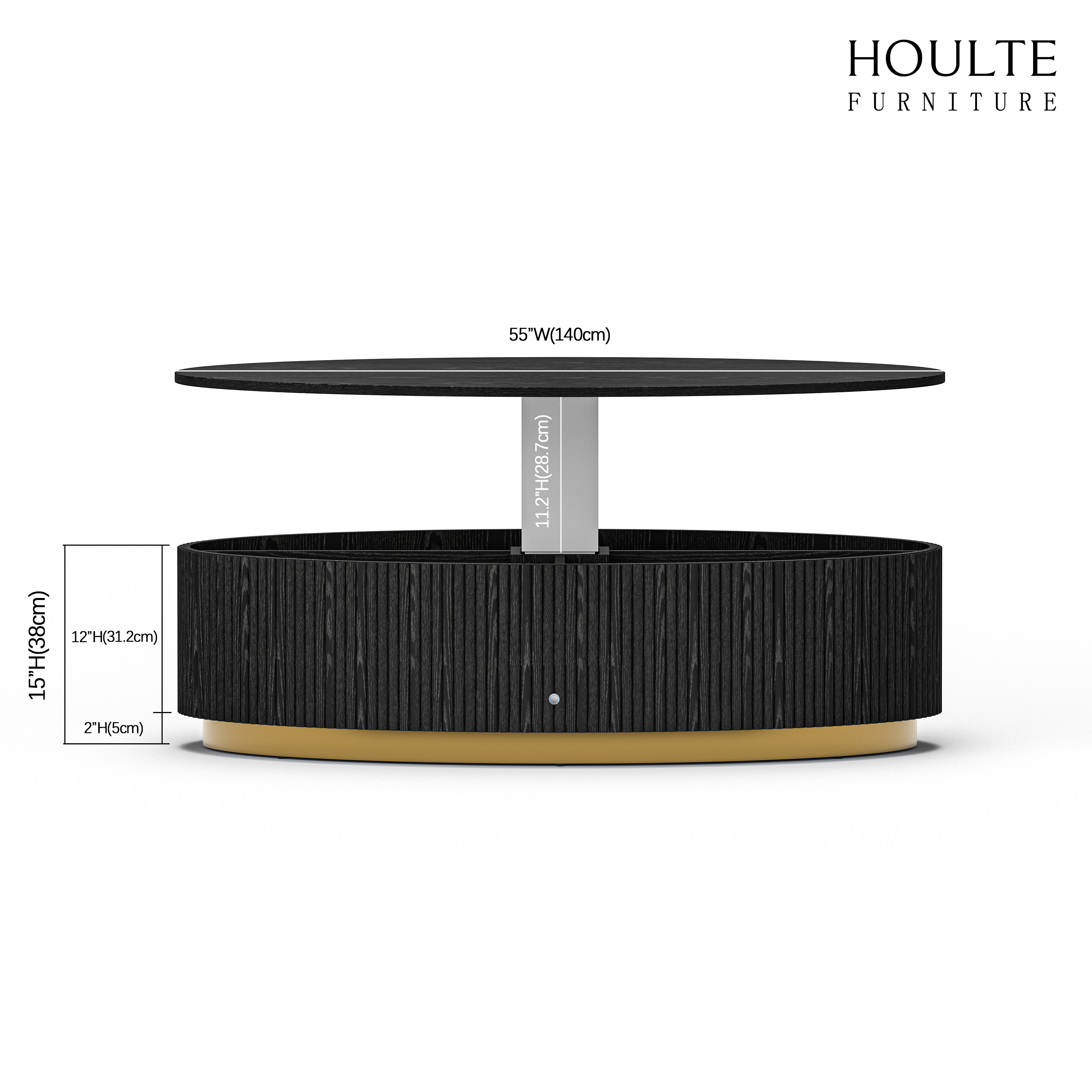 Holton 55.12″H Oak Coffee Table