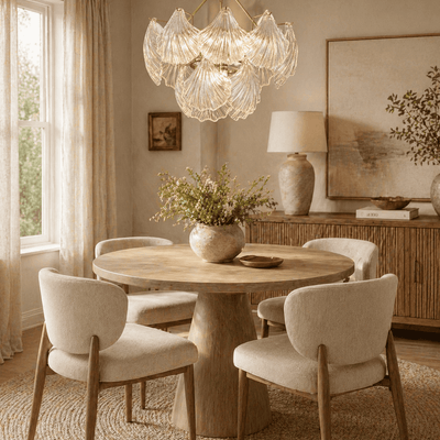 Marivelle Shell Glass Round Chandelier