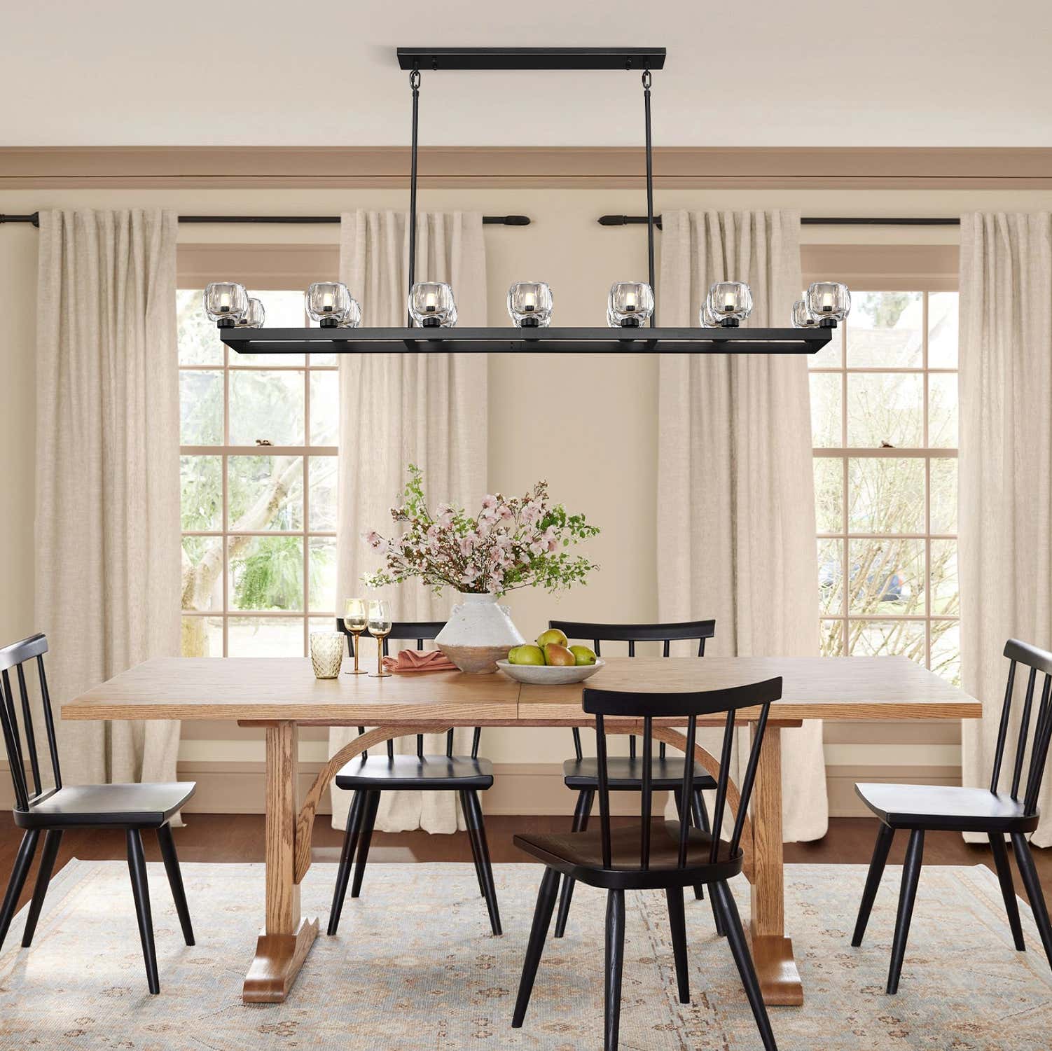 Vellum Rectangular Chandelier 59"W