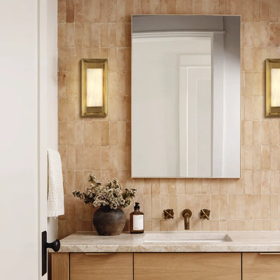 Bravura Alabaster Wall Sconce 16"H