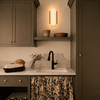 Valora Alabaster Capsule Wall Sconce
