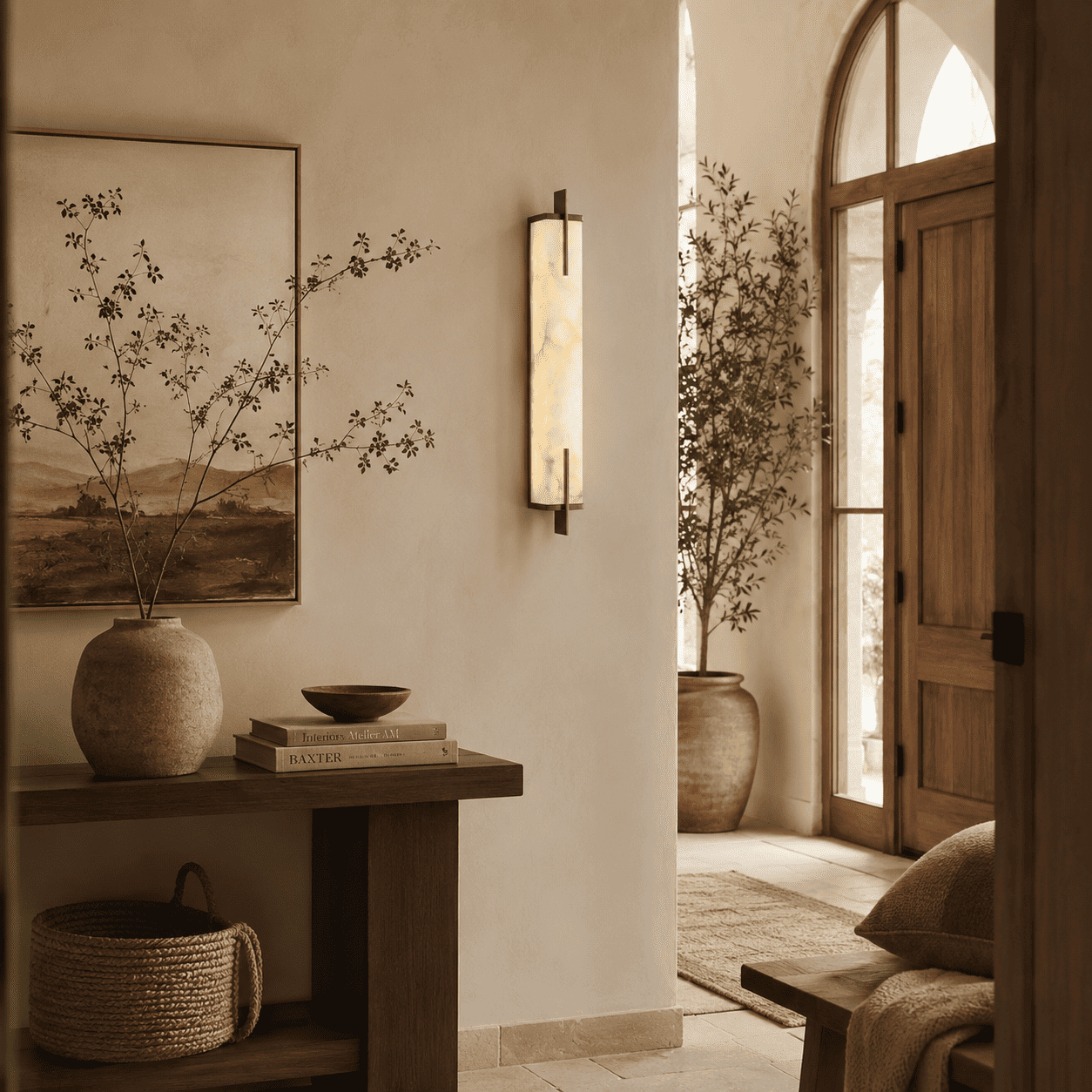Vespera Alabaster Linear Wall Sconce