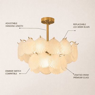 Marivelle Luxury Shell Glass Chandelier
