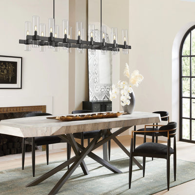 Cylora Glass Tube Rectangular Chandelier 54"W
