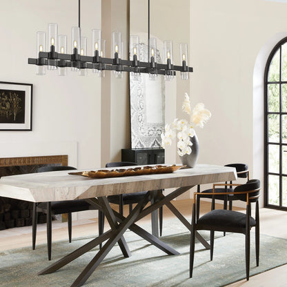Cylora Glass Tube Rectangular Chandelier 137cm