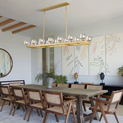 Vellum Rectangular Chandelier 59"W