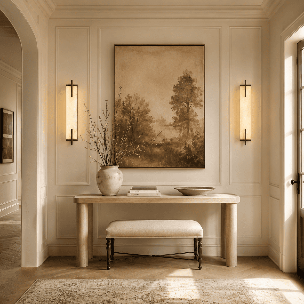 Vespera Alabaster Linear Wall Sconce