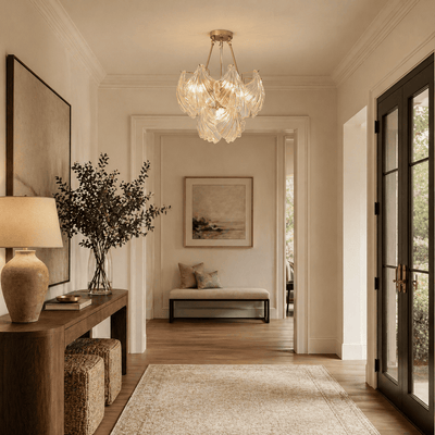 Marivelle Shell Glass Round Chandelier