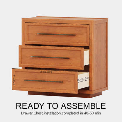 Alvar 32″ Oak 3-Drawer Chest