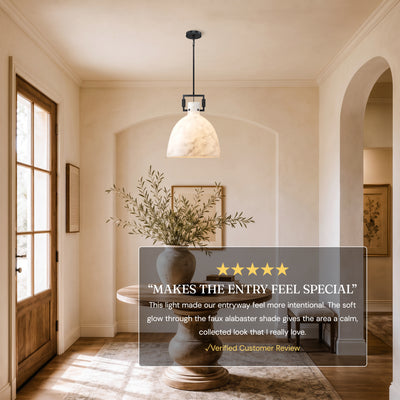 Lioren Resin Dome Pendant Light 10.2"D