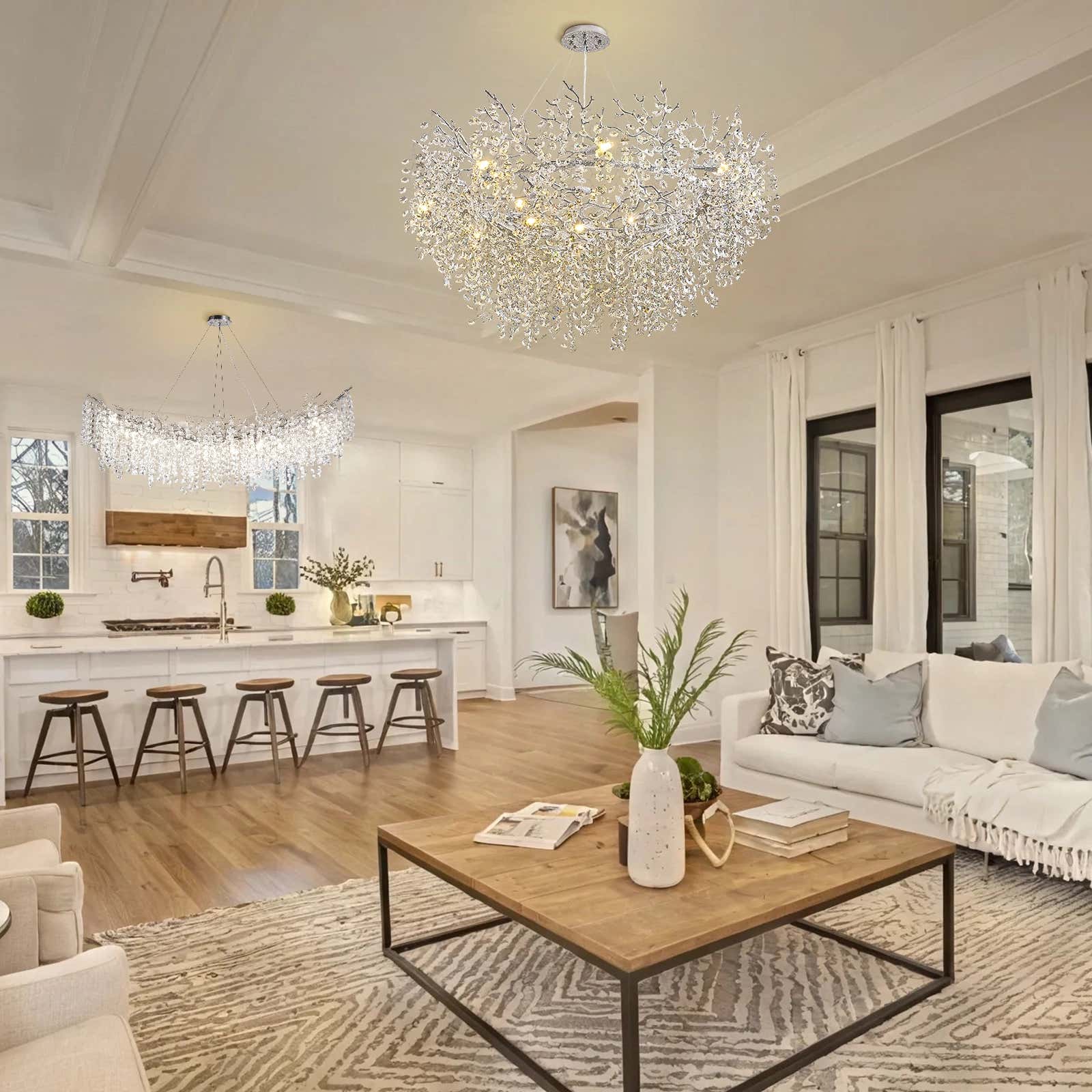 Lustre Branches Halo Chandelier 122cm