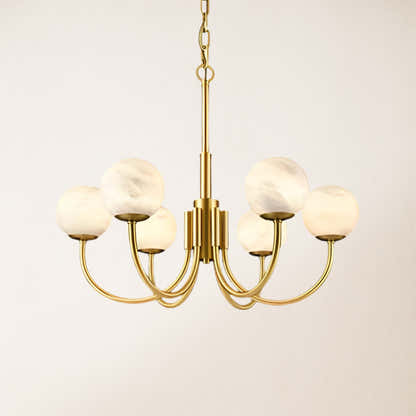 Modern Alabaster Round Art Chandelier 65cm D