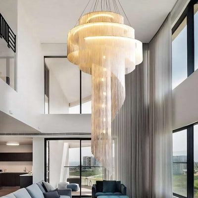 Teresa Cadena Metal Chain Tassel Entryway Chandelier
