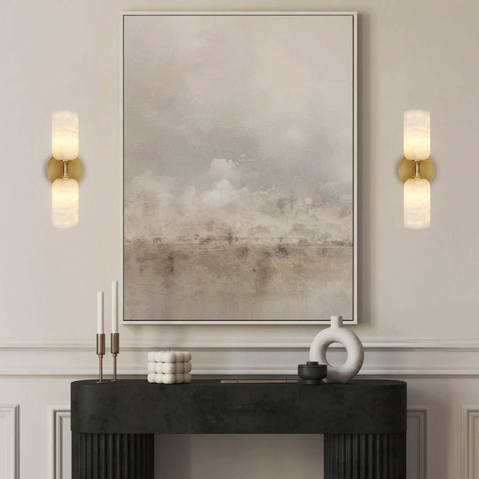Axis Alabaster Wall Sconce 14"H#Finish_Gold