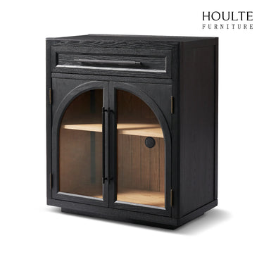 Alvar Arched 32" Oak Storage Cabinet with Drawers