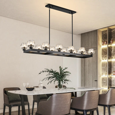 Vellum Rectangular Chandelier 68"W