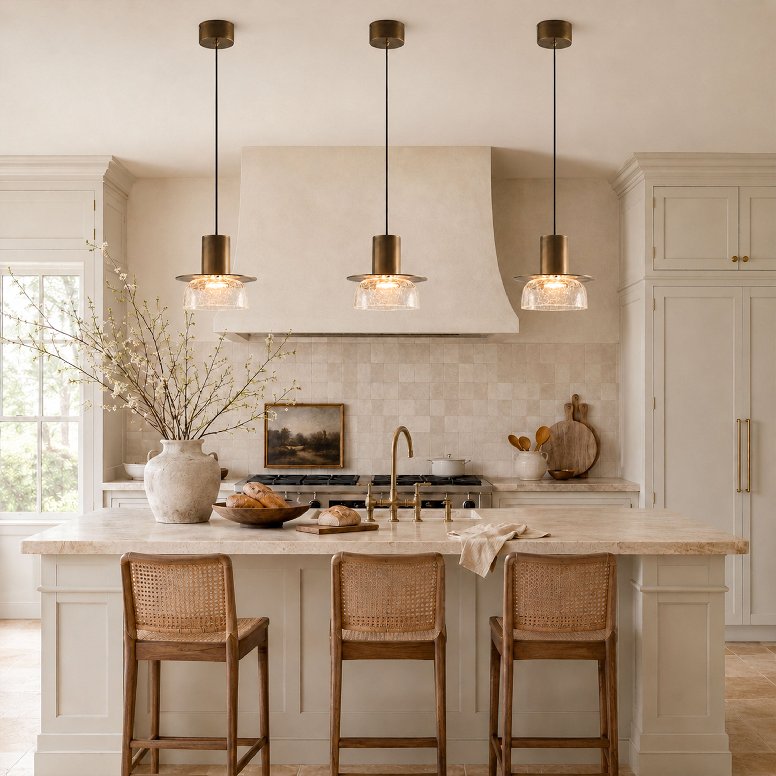 Zendria Crackle Glass Pendant Light