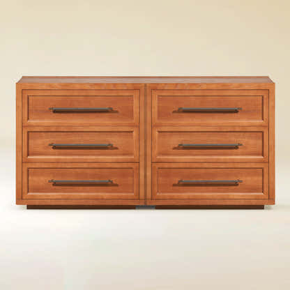 Alvar 63″ Oak 6-Drawer Chest(Set of 2)
