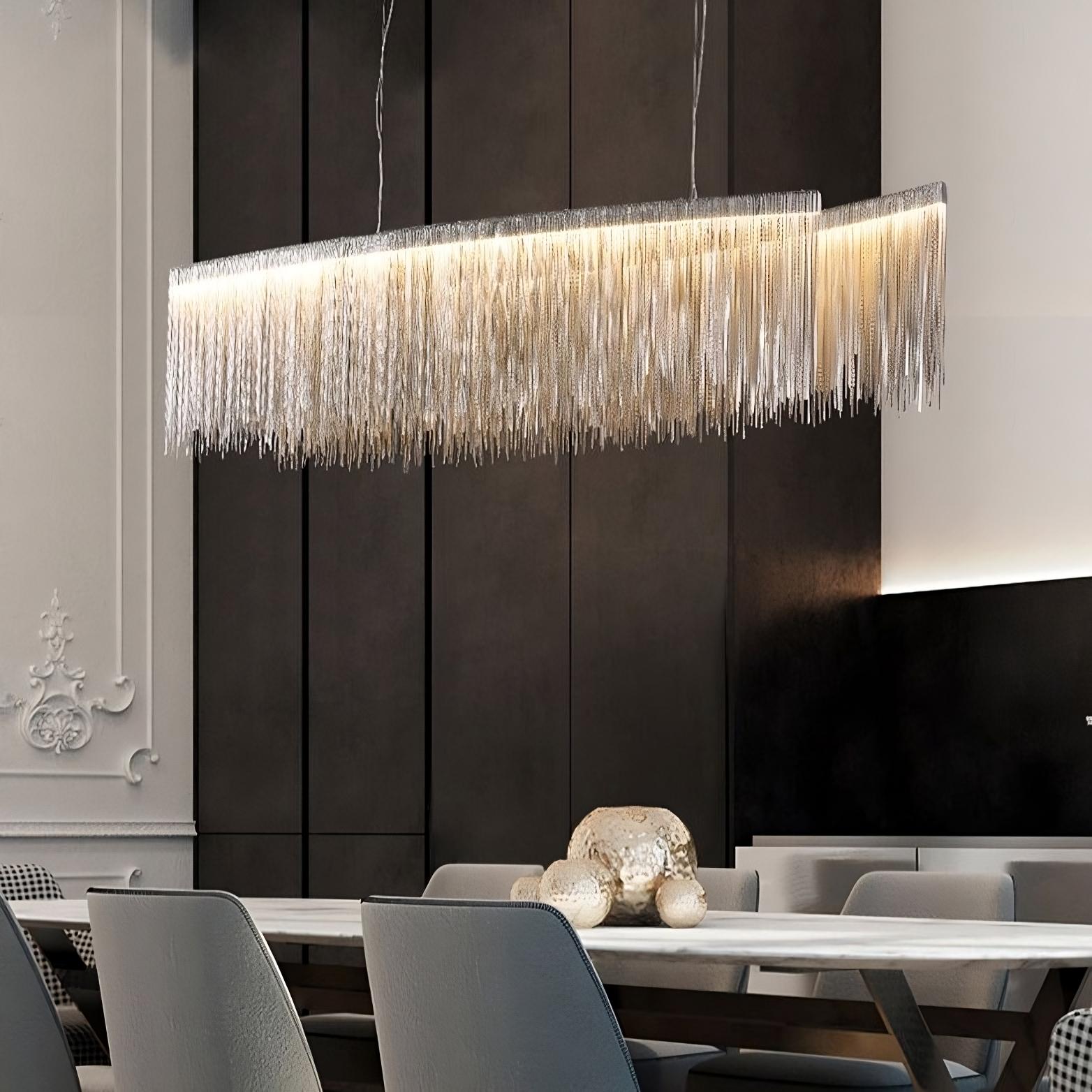 Teresa 47" Cadena Metal Tassel Dining Room Light