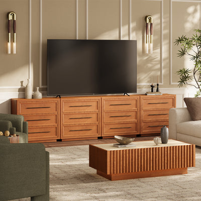 Alvar 121″ Oak 12-Drawer Chest(Set of 4)