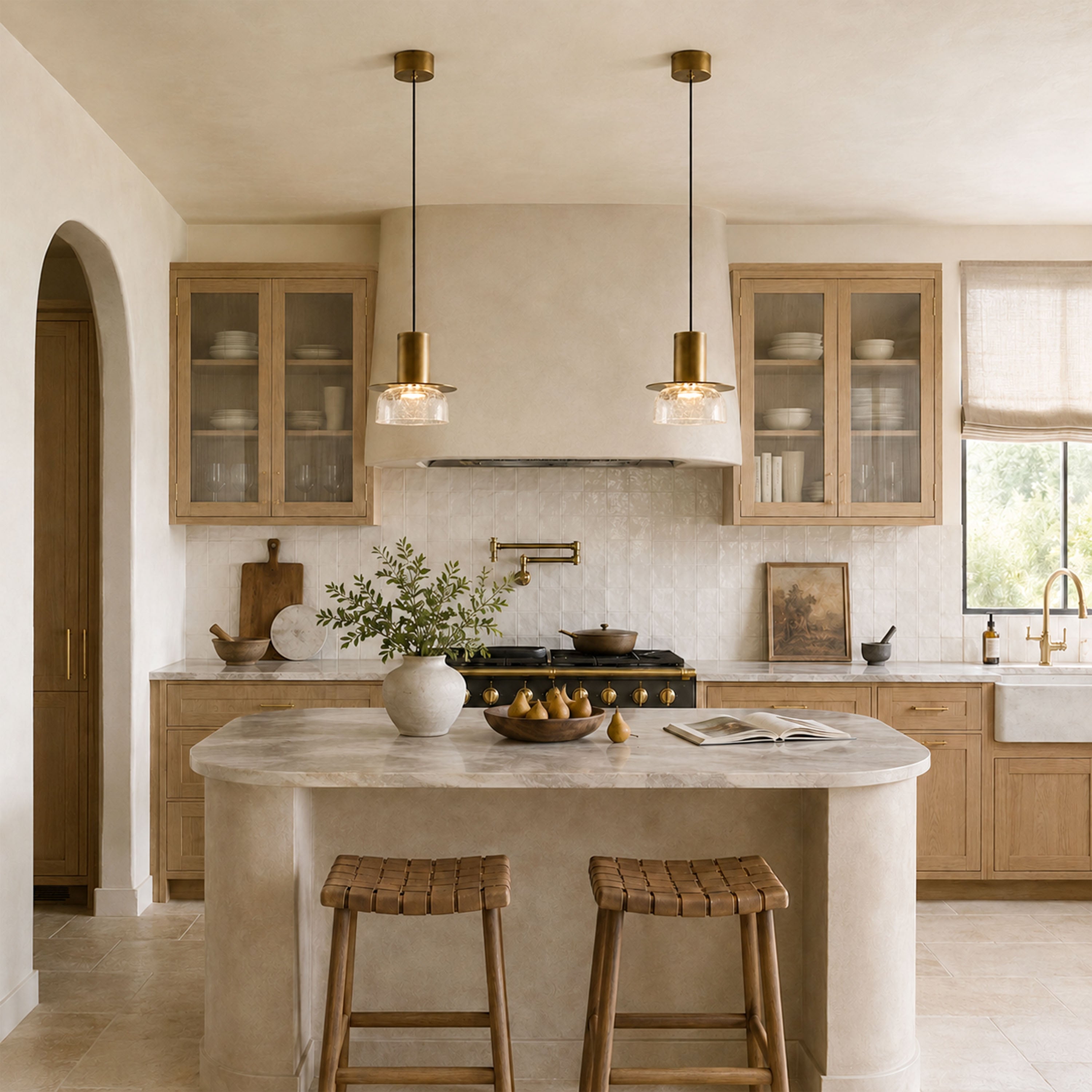 Zendria Crackle Glass Pendant Light