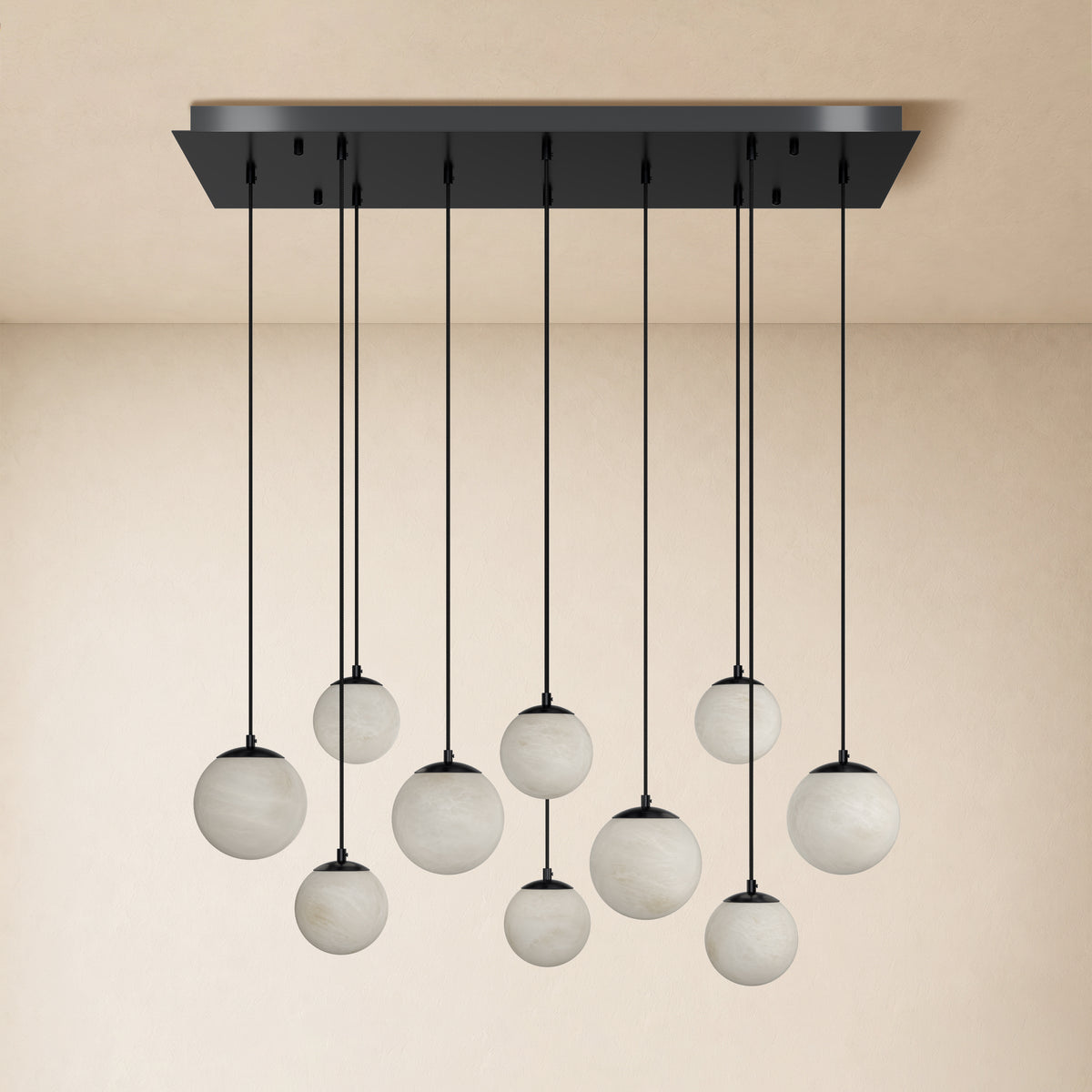 Elviora Resin Globe Rectangular Chandelier 