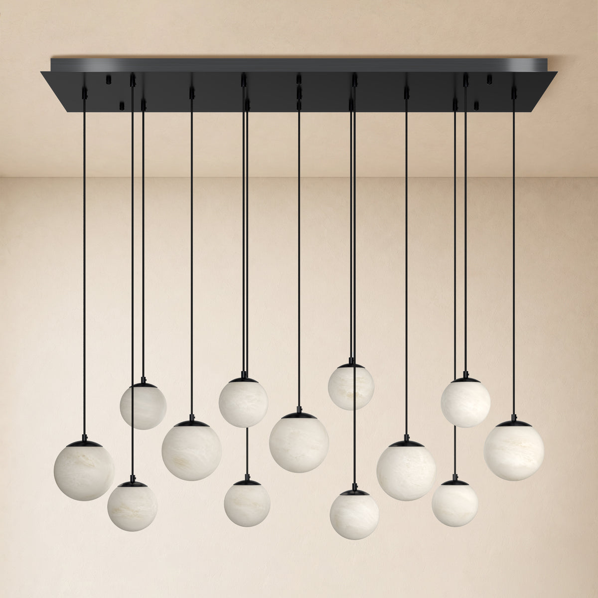 Elviora Resin Globe Rectangular Chandelier 