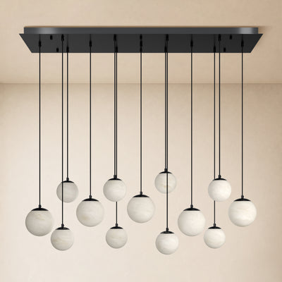 Elviora Resin Globe Rectangular Chandelier 