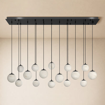 Elviora Resin Globe Rectangular Chandelier 