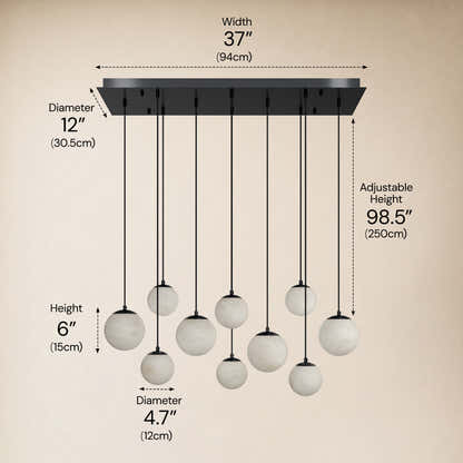 Elviora Resin Globe Rectangular Chandelier