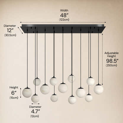 Elviora Resin Globe Rectangular Chandelier