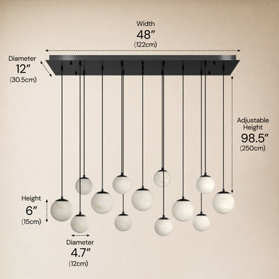 Elviora Resin Globe Rectangular Chandelier size-image 