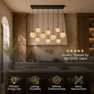 Elviora Resin Globe Rectangular Chandelier 