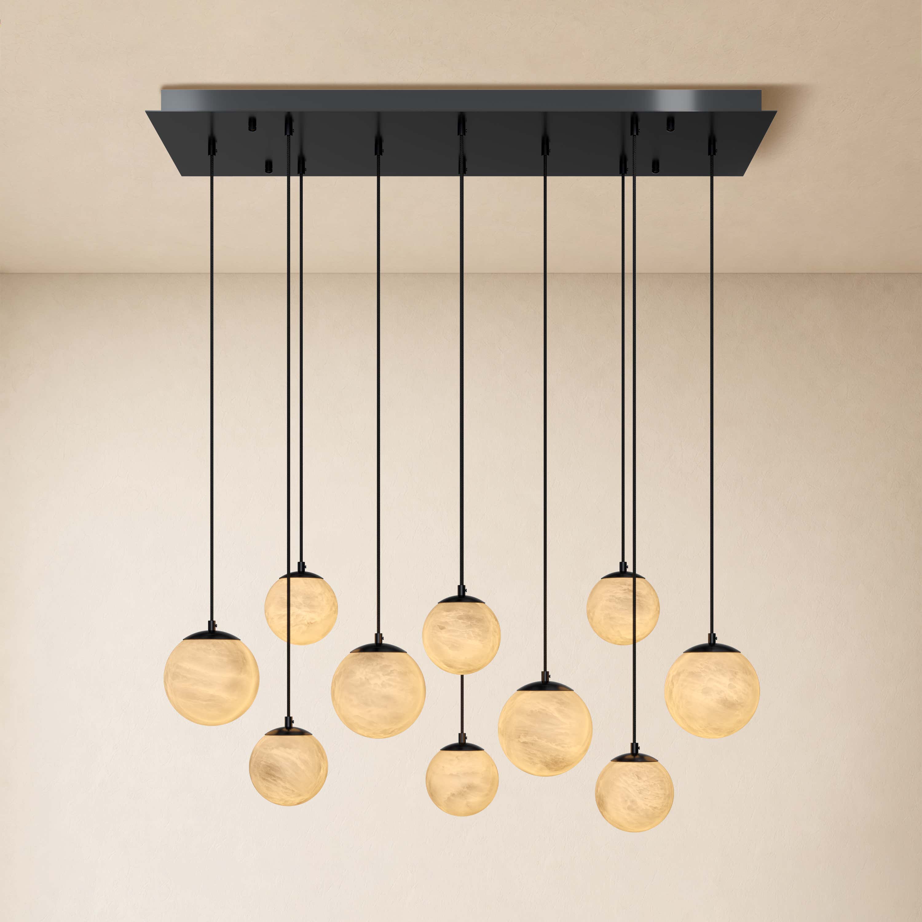 Elviora Resin Globe Rectangular Chandelier