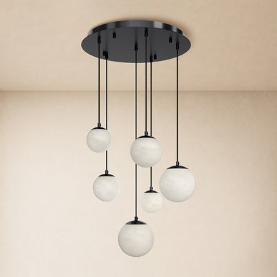 Elviora Resin Globe Round Chandelier 