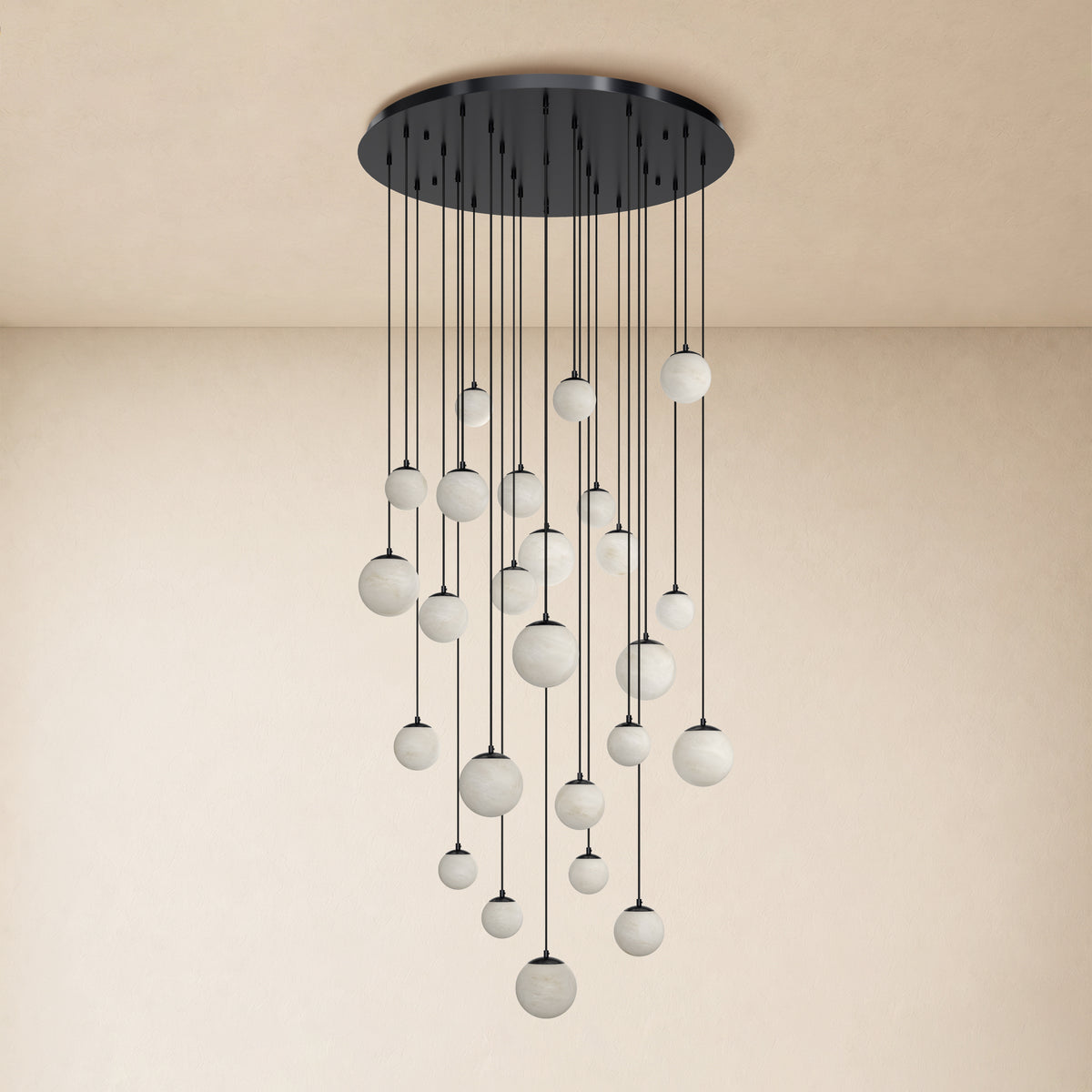 Elviora Resin Globe Round Chandelier 