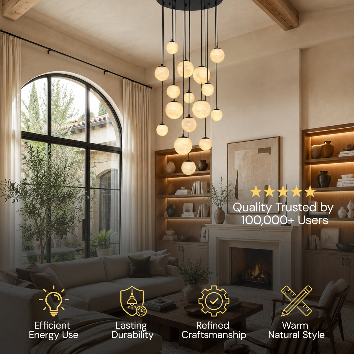 Elviora Resin Globe Round Chandelier 