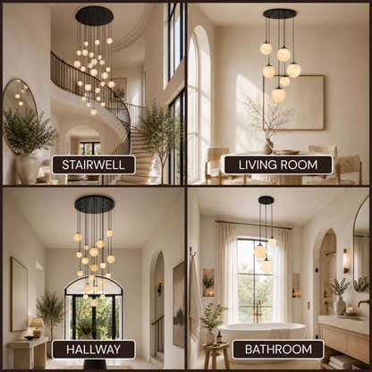 Elviora Resin Globe Round Chandelier