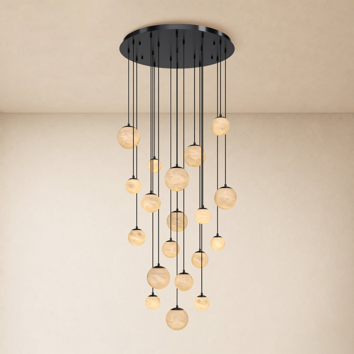 Elviora Resin Globe Round Chandelier 