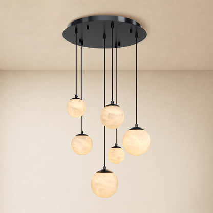 Elviora Resin Globe Round Chandelier