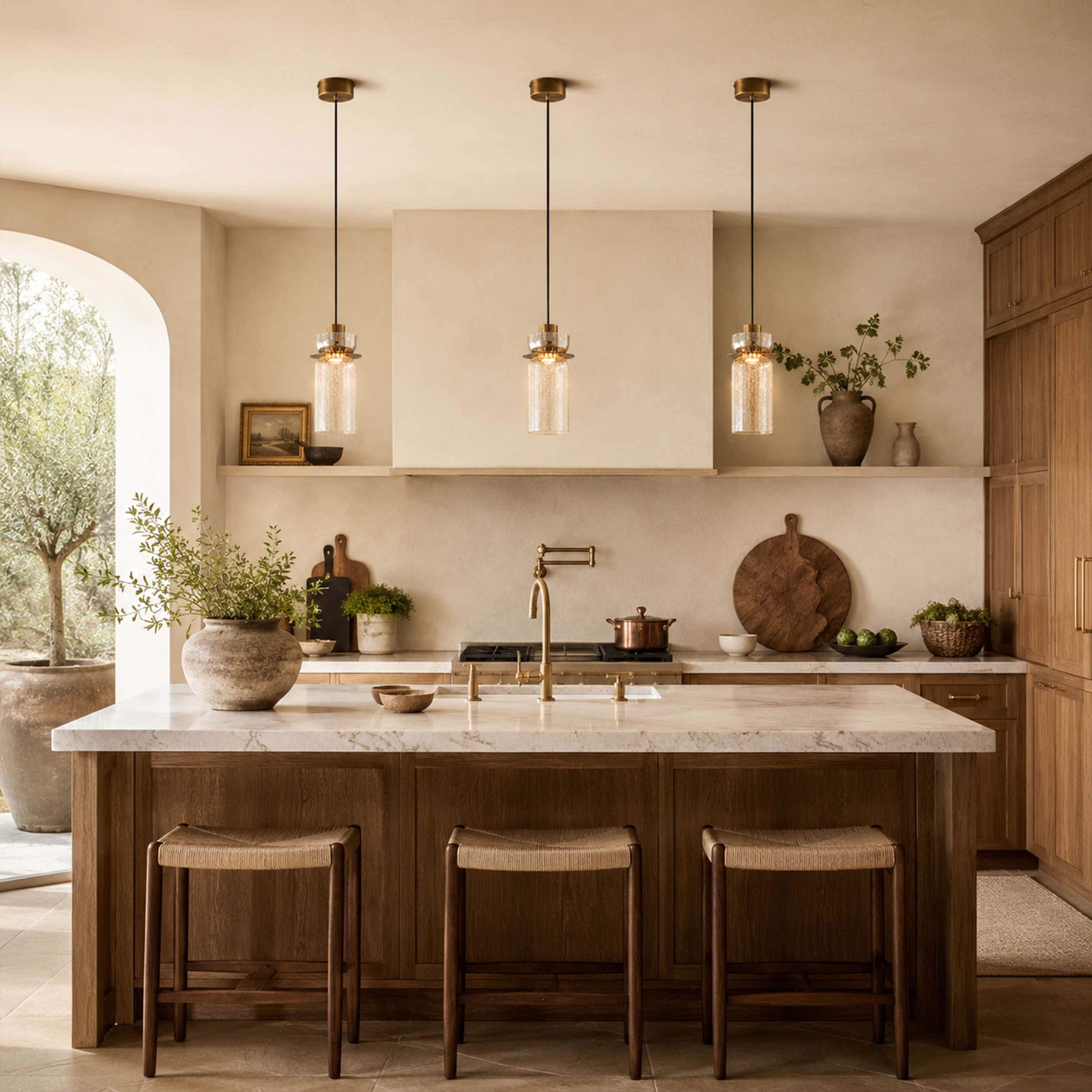 Zendria Crackle Glass Pendant Light