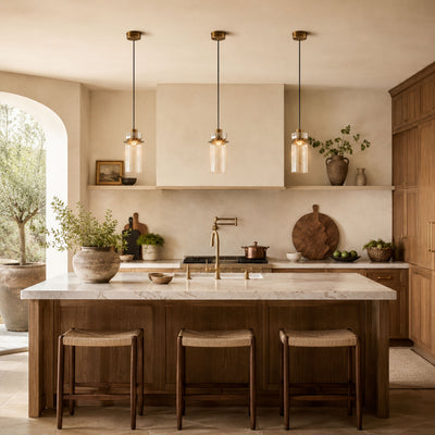 Zendria Crackle Glass Pendant Light