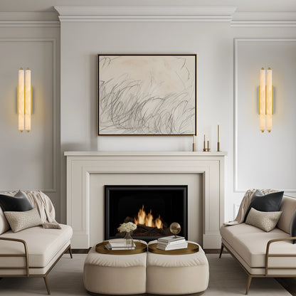 Clara Glow Alabaster Double Wall Sconce 48cm