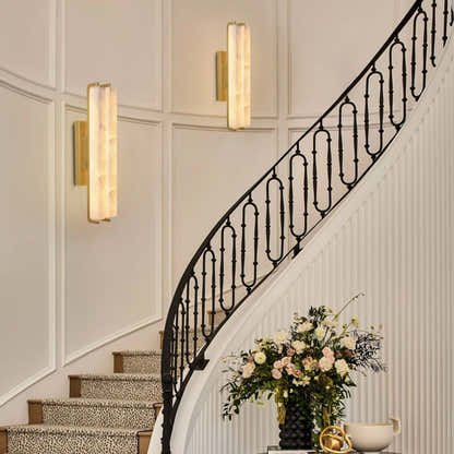 Clara Glow Alabaster Double Wall Sconce 19"H