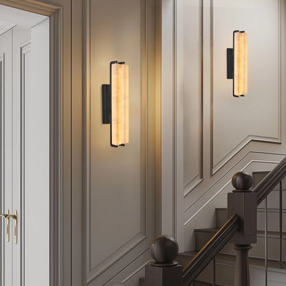 Clara Glow Alabaster Double Wall Sconce 48cm