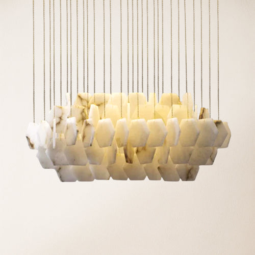 Talan Natural Alabaster Modern Chandelier 32''W