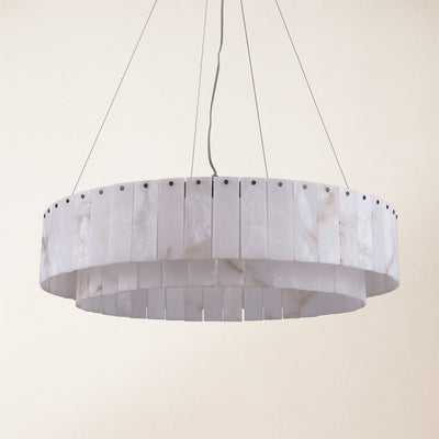 Sawyer Alabaster Round Chandelier 32"