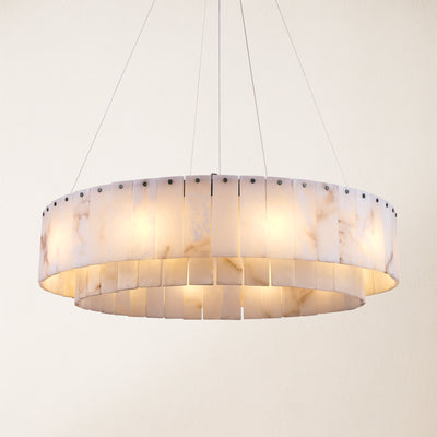 Sawyer Alabaster Round Chandelier 32"